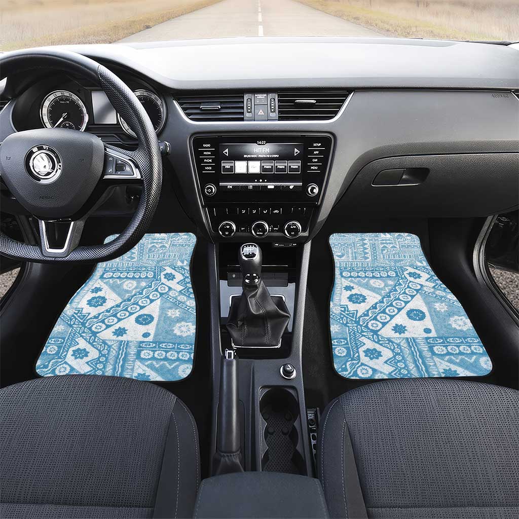 Blue Bula Fiji Car Mats Unique Masi Tapa Pattern