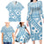 Blue Bula Fiji Family Matching Long Sleeve Bodycon Dress and Hawaiian Shirt Unique Masi Tapa Pattern