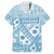 Blue Bula Fiji Family Matching Long Sleeve Bodycon Dress and Hawaiian Shirt Unique Masi Tapa Pattern