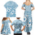 Blue Bula Fiji Family Matching Summer Maxi Dress and Hawaiian Shirt Unique Masi Tapa Pattern