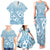 Blue Bula Fiji Family Matching Tank Maxi Dress and Hawaiian Shirt Unique Masi Tapa Pattern