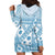 Blue Bula Fiji Hoodie Dress Unique Masi Tapa Pattern