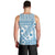 Blue Bula Fiji Men Tank Top Unique Masi Tapa Pattern