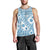 Blue Bula Fiji Men Tank Top Unique Masi Tapa Pattern