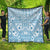 Blue Bula Fiji Quilt Unique Masi Tapa Pattern