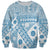 Blue Bula Fiji Sweatshirt Unique Masi Tapa Pattern