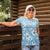 Blue Bula Fiji Women Polo Shirt Unique Masi Tapa Pattern