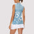 Blue Bula Fiji Women Sleeveless Polo Shirt Unique Masi Tapa Pattern