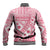 Pink Bula Fiji Baseball Jacket Unique Masi Tapa Pattern