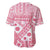 Pink Bula Fiji Baseball Jersey Unique Masi Tapa Pattern