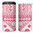 Pink Bula Fiji 4 in 1 Can Cooler Tumbler Unique Masi Tapa Pattern