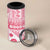 Pink Bula Fiji 4 in 1 Can Cooler Tumbler Unique Masi Tapa Pattern