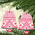 Pink Bula Fiji Ceramic Ornament Unique Masi Tapa Pattern