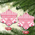 Pink Bula Fiji Ceramic Ornament Unique Masi Tapa Pattern