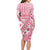 Pink Bula Fiji Family Matching Long Sleeve Bodycon Dress and Hawaiian Shirt Unique Masi Tapa Pattern