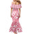 Pink Bula Fiji Family Matching Mermaid Dress and Hawaiian Shirt Unique Masi Tapa Pattern