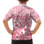 Pink Bula Fiji Family Matching Off The Shoulder Long Sleeve Dress and Hawaiian Shirt Unique Masi Tapa Pattern