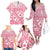 Pink Bula Fiji Family Matching Off The Shoulder Long Sleeve Dress and Hawaiian Shirt Unique Masi Tapa Pattern