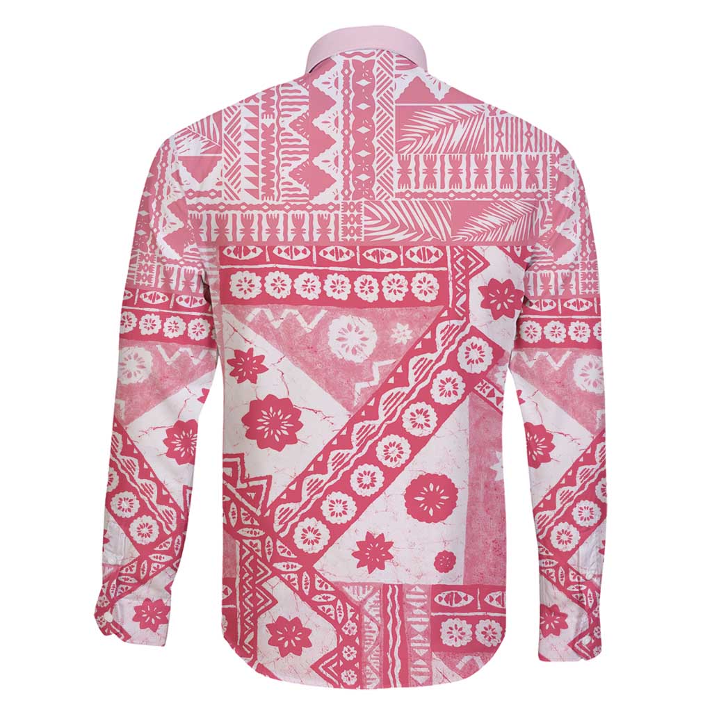 Pink Bula Fiji Family Matching Off Shoulder Short Dress and Hawaiian Shirt Unique Masi Tapa Pattern