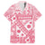 Pink Bula Fiji Family Matching Short Sleeve Bodycon Dress and Hawaiian Shirt Unique Masi Tapa Pattern