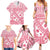 Pink Bula Fiji Family Matching Summer Maxi Dress and Hawaiian Shirt Unique Masi Tapa Pattern