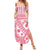 Pink Bula Fiji Family Matching Summer Maxi Dress and Hawaiian Shirt Unique Masi Tapa Pattern