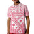 Pink Bula Fiji Kid Polo Shirt Unique Masi Tapa Pattern