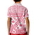 Pink Bula Fiji Kid Polo Shirt Unique Masi Tapa Pattern