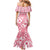 Pink Bula Fiji Mermaid Dress Unique Masi Tapa Pattern