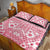 Pink Bula Fiji Quilt Bed Set Unique Masi Tapa Pattern