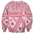 Pink Bula Fiji Sweatshirt Unique Masi Tapa Pattern