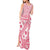 Pink Bula Fiji Tank Maxi Dress Unique Masi Tapa Pattern