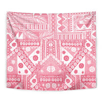 Pink Bula Fiji Tapestry Unique Masi Tapa Pattern