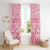 Pink Bula Fiji Window Curtain Unique Masi Tapa Pattern