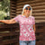 Pink Bula Fiji Women Polo Shirt Unique Masi Tapa Pattern