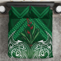 Rongoa Maori New Zealand Harakeke Bedding Set NZ Weaving Pattern Green LT14 Green - Polynesian Pride