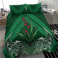Rongoa Maori New Zealand Harakeke Bedding Set NZ Weaving Pattern Green LT14 - Polynesian Pride