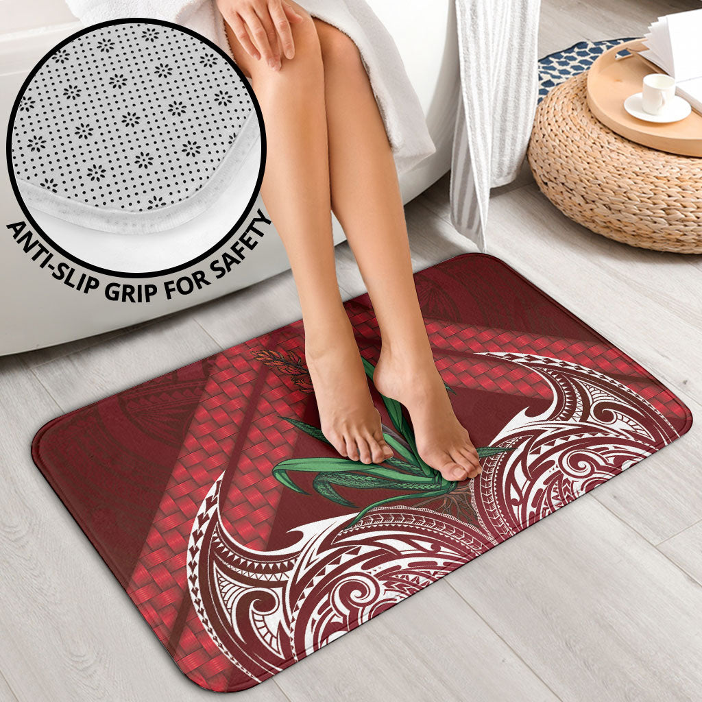 Rongoa Maori New Zealand Harakeke Bathroom Set NZ Weaving Pattern Red LT14 - Polynesian Pride