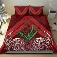 Rongoa Maori New Zealand Harakeke Bedding Set NZ Weaving Pattern Red LT14 - Polynesian Pride