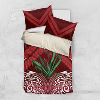 Rongoa Maori New Zealand Harakeke Bedding Set NZ Weaving Pattern Red LT14 US Twin 172cm x 218cm Red - Polynesian Pride