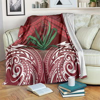 Rongoa Maori New Zealand Harakeke Blanket NZ Weaving Pattern Red LT14 Red - Polynesian Pride