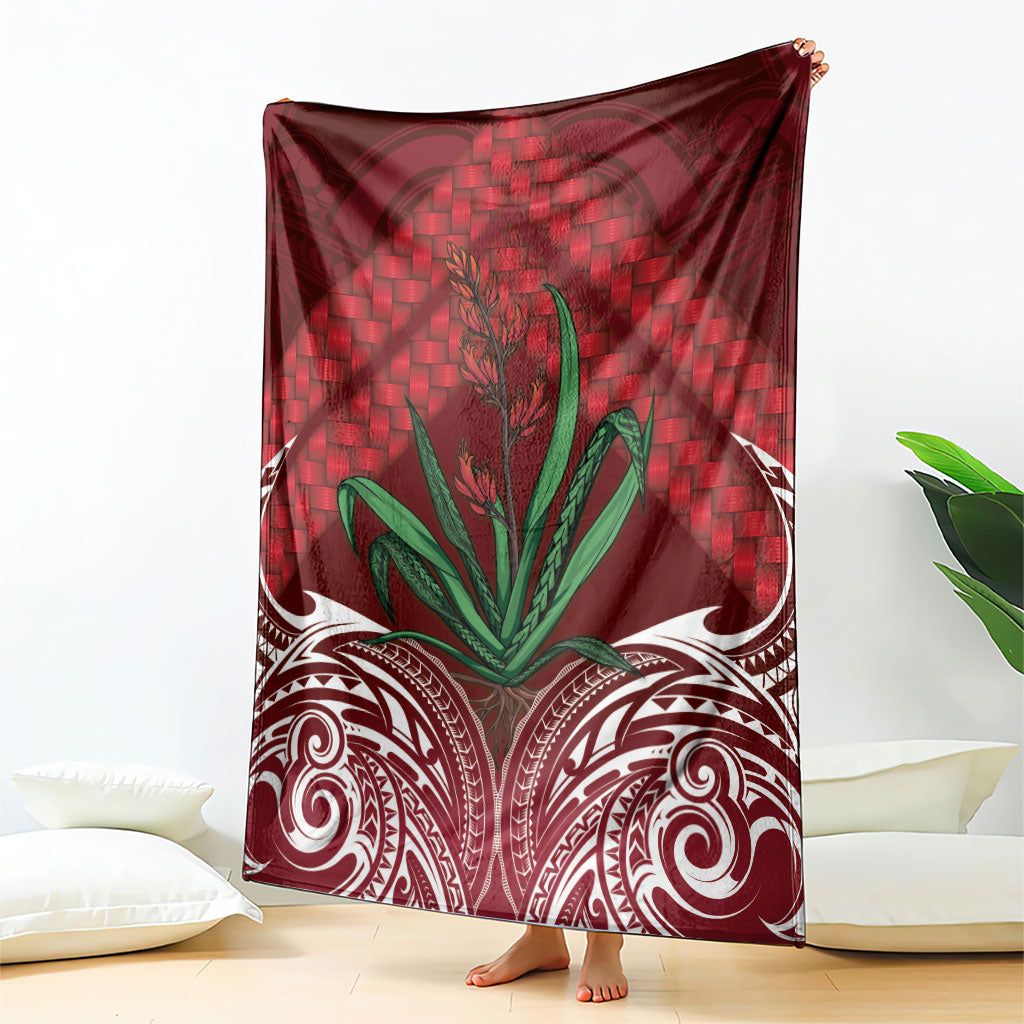 Rongoa Maori New Zealand Harakeke Blanket NZ Weaving Pattern Red LT14 - Polynesian Pride