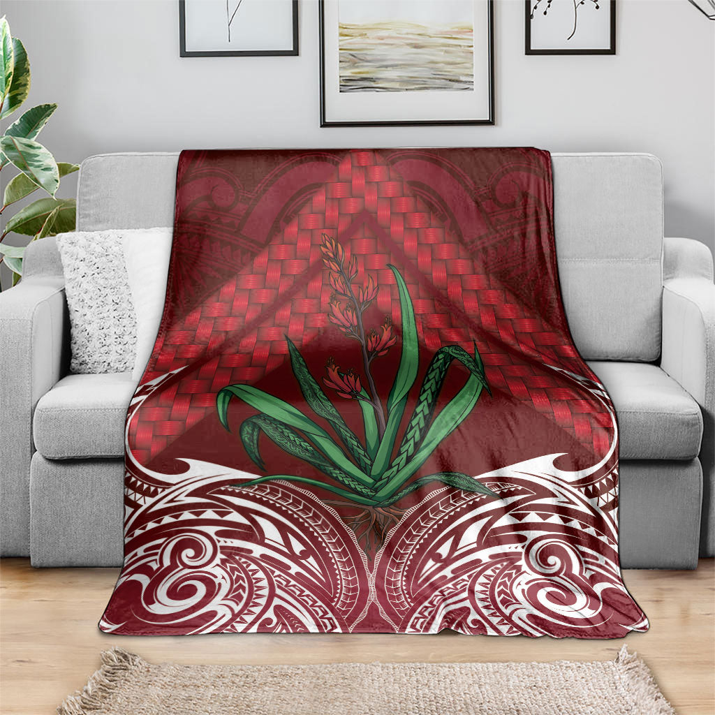 Rongoa Maori New Zealand Harakeke Blanket NZ Weaving Pattern Red LT14 - Polynesian Pride