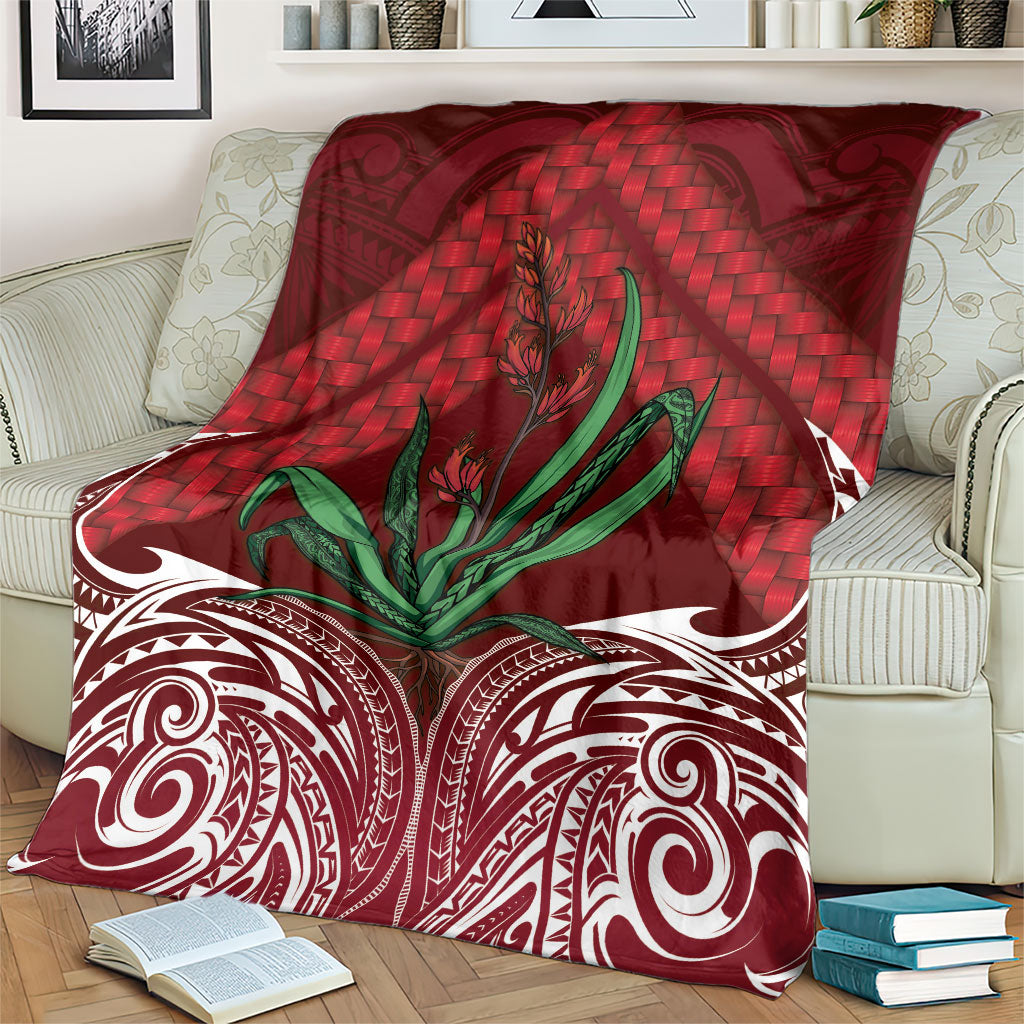 Rongoa Maori New Zealand Harakeke Blanket NZ Weaving Pattern Red LT14 - Polynesian Pride