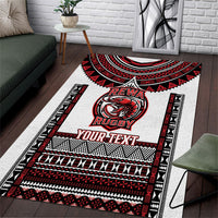Fiji Rewa Rugby Custom Area Rug Go Champions Fijian Tapa Pattern LT14 White - Polynesian Pride