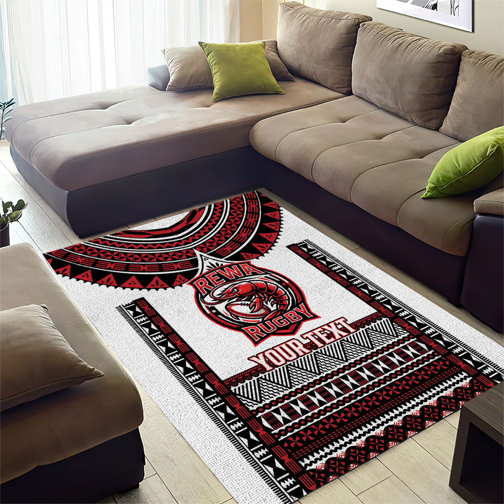 Fiji Rewa Rugby Custom Area Rug Go Champions Fijian Tapa Pattern LT14 - Polynesian Pride