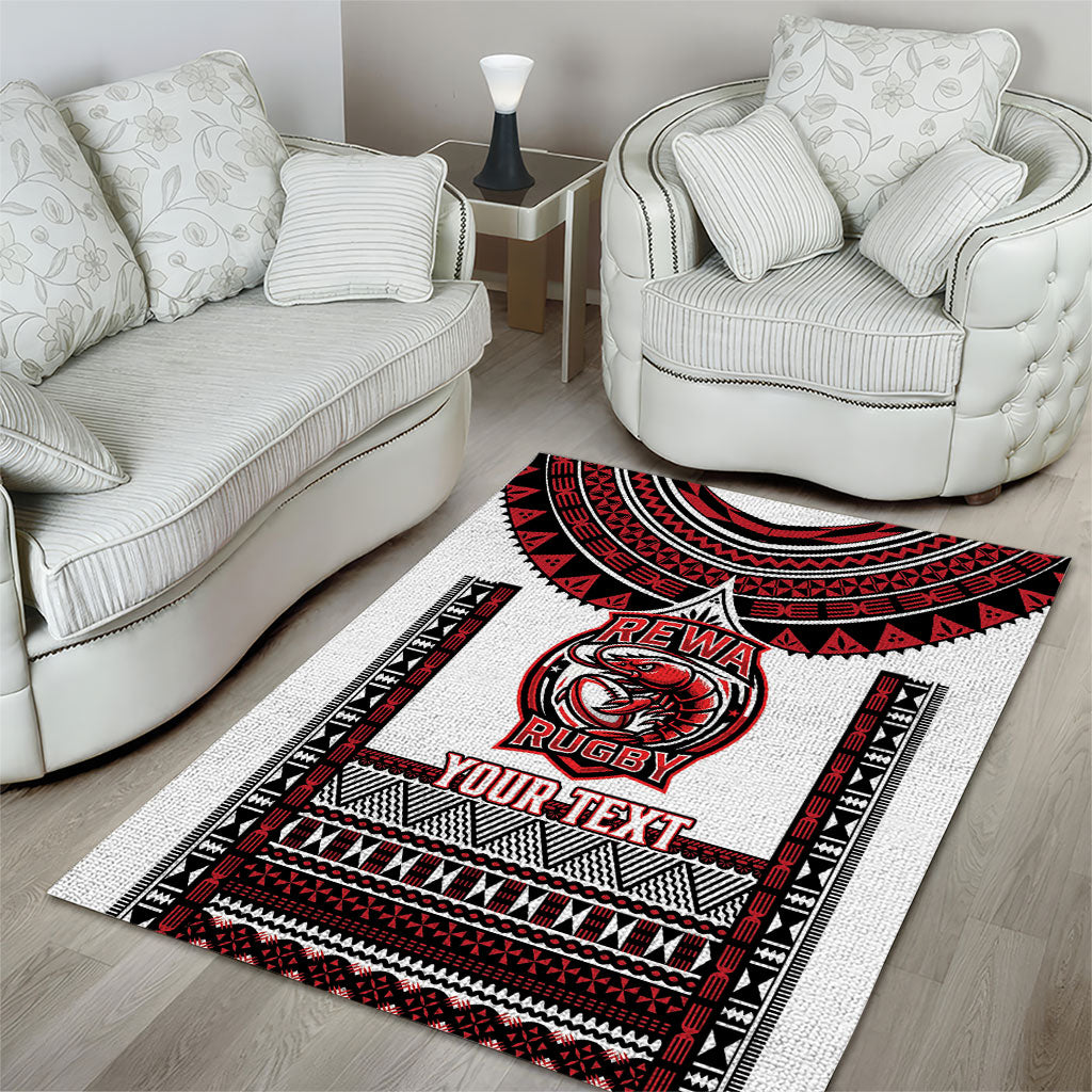 Fiji Rewa Rugby Custom Area Rug Go Champions Fijian Tapa Pattern LT14 - Polynesian Pride