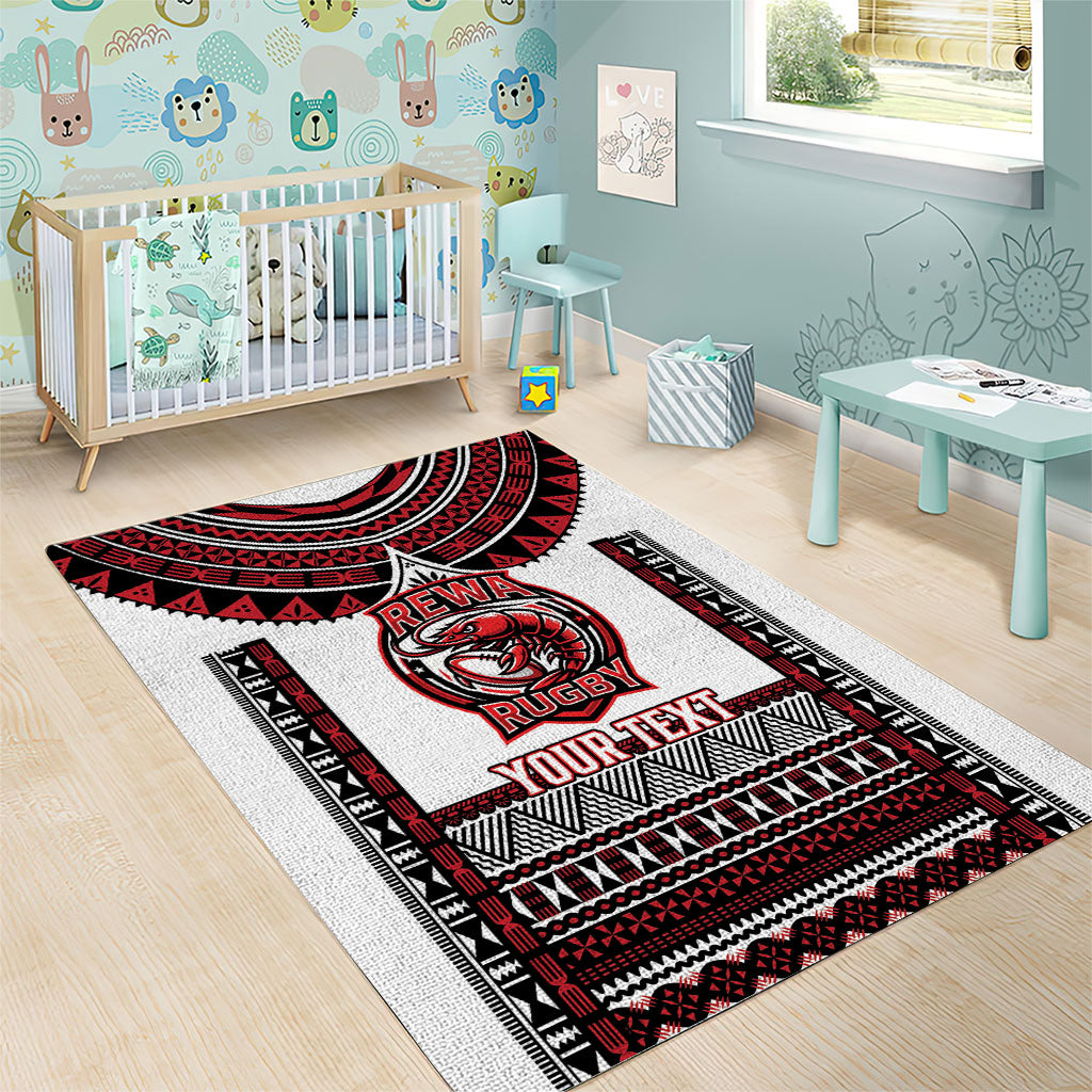 Fiji Rewa Rugby Custom Area Rug Go Champions Fijian Tapa Pattern LT14 - Polynesian Pride