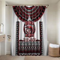 Fiji Rewa Rugby Custom Bathroom Set Go Champions Fijian Tapa Pattern LT14 Shower Curtain Only White - Polynesian Pride