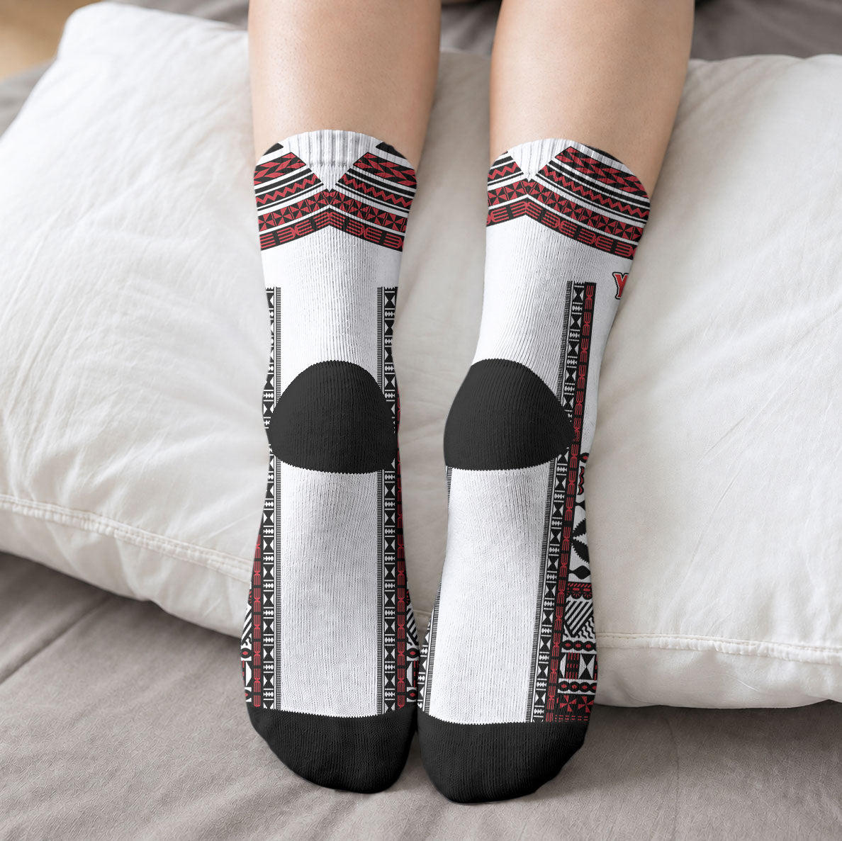 Fiji Rewa Rugby Custom Crew Socks Go Champions Fijian Tapa Pattern LT14 - Polynesian Pride